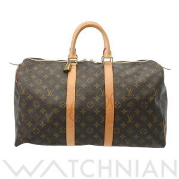 Louis Vuitton Boston Canvas Brown Keepall Bag Monogram - Picture 1 of 9